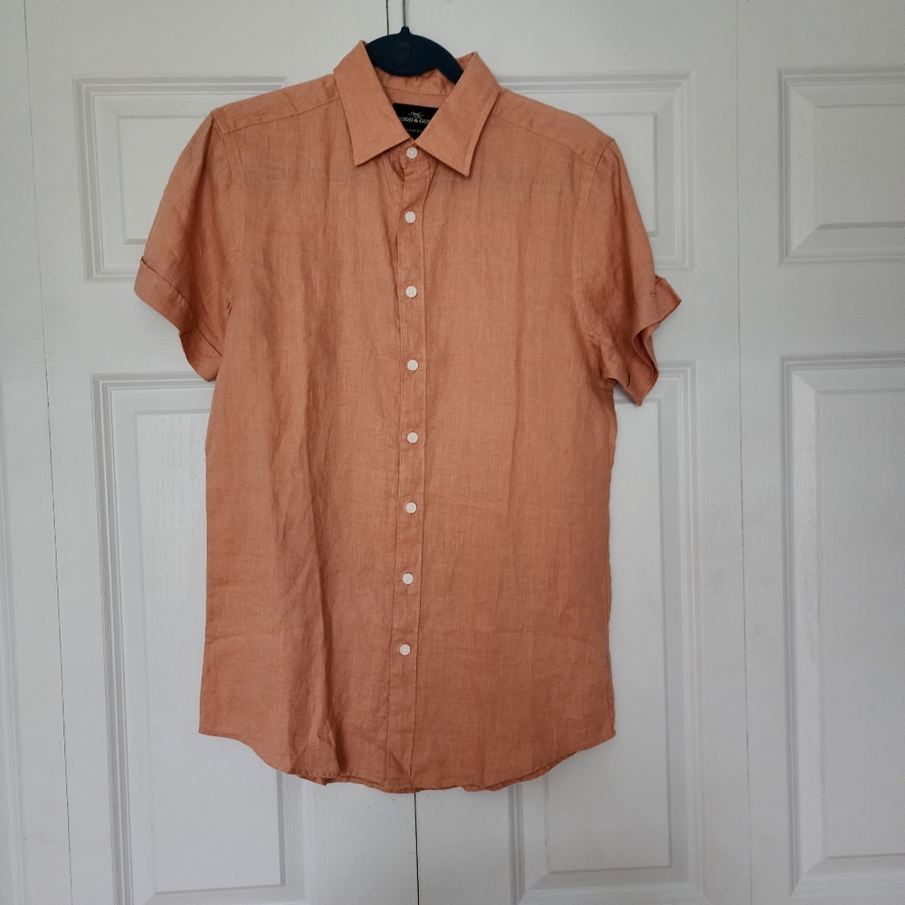 RODD & GUNN New linen Coral color Men Shirt